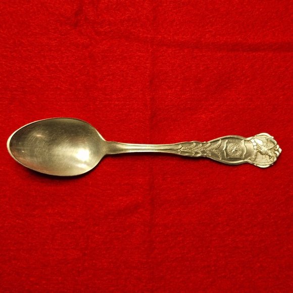 3 State Souvenir Spoons IL IN TX Rogers & Son AA Eagle Silver-plate Vintage 1915